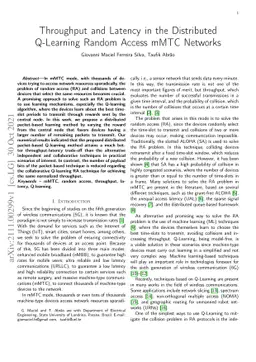 Throughput and Latency in the Distributed Q-Learning Random Access mMTC
  Networks