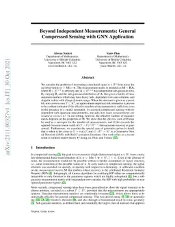 Beyond Independent Measurements: General Compressed Sensing with GNN
  Application