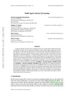 Multi-Agent Advisor Q-Learning