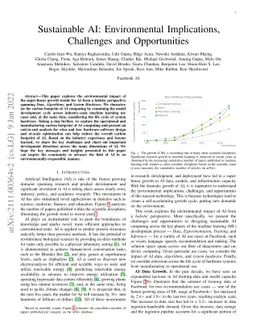 Sustainable AI: Environmental Implications, Challenges and Opportunities