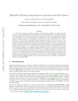 Efficiently Modeling Long Sequences with Structured State Spaces