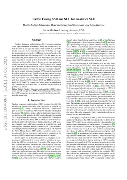 FANS: Fusing ASR and NLU for on-device SLU