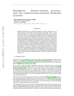 DAdaQuant: Doubly-adaptive quantization for communication-efficient
  Federated Learning