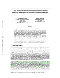 Fully convolutional Siamese neural networks for buildings damage
  assessment from satellite images