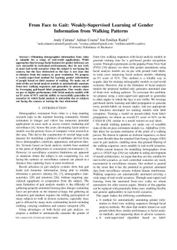 From Face to Gait: Weakly-Supervised Learning of Gender Information from
  Walking Patterns