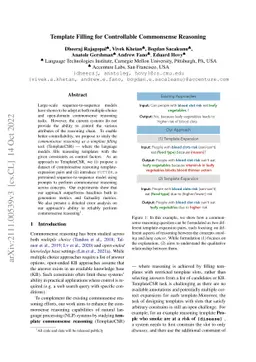 Template Filling for Controllable Commonsense Reasoning
