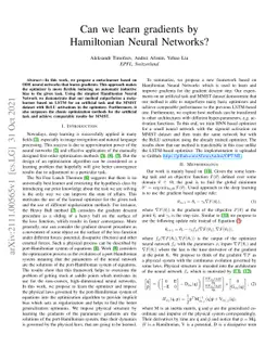 Can we learn gradients by Hamiltonian Neural Networks?
