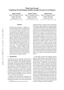 What Went Wrong? Explaining Overall Dialogue Quality through
  Utterance-Level Impacts