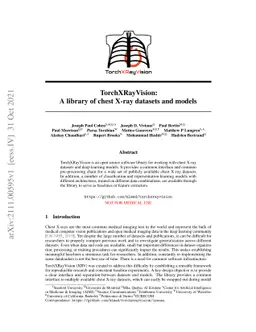 TorchXRayVision: A library of chest X-ray datasets and models