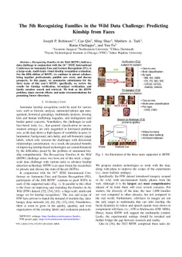 The 5th Recognizing Families in the Wild Data Challenge: Predicting
  Kinship from Faces