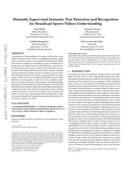 Distantly Supervised Semantic Text Detection and Recognition for
  Broadcast Sports Videos Understanding