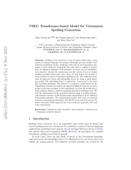 VSEC: Transformer-based Model for Vietnamese Spelling Correction