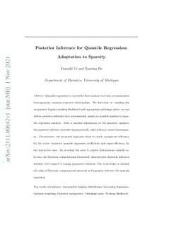 Posterior Inference for Quantile Regression: Adaptation to Sparsity
