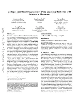 Collage: Seamless Integration of Deep Learning Backends with Automatic
  Placement