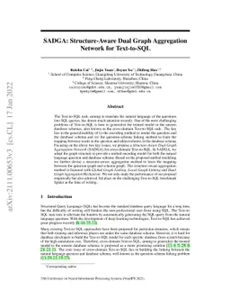 SADGA: Structure-Aware Dual Graph Aggregation Network for Text-to-SQL