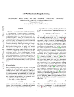 Self-Verification in Image Denoising