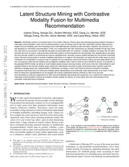 Latent Structure Mining with Contrastive Modality Fusion for Multimedia
  Recommendation