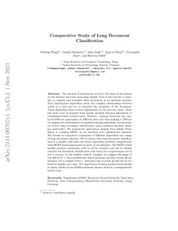Comparative Study of Long Document Classification