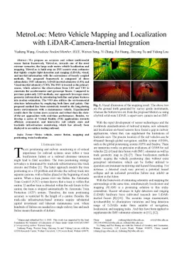 MetroLoc: Metro Vehicle Mapping and Localization with
  LiDAR-Camera-Inertial Integration