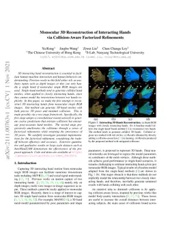 Monocular 3D Reconstruction of Interacting Hands via Collision-Aware
  Factorized Refinements