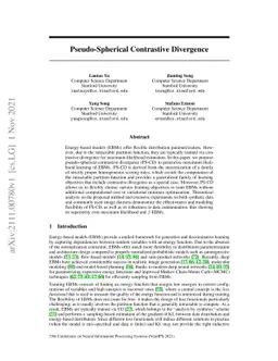 Pseudo-Spherical Contrastive Divergence