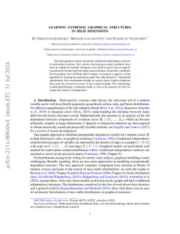 Learning extremal graphical structures in high dimensions