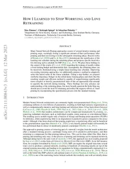 How I Learned to Stop Worrying and Love Retraining