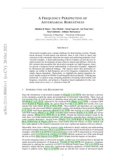 A Frequency Perspective of Adversarial Robustness