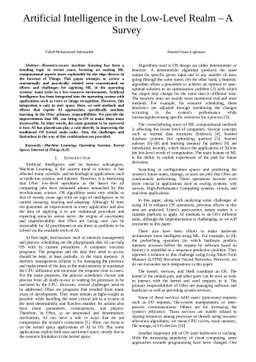 Artificial Intelligence in the Low-Level Realm -- A Survey