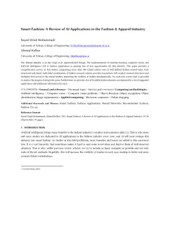 Smart Fashion: A Review of AI Applications in the Fashion & Apparel
  Industry