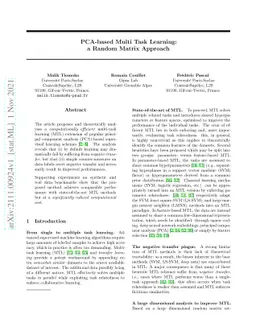 PCA-based Multi Task Learning: a Random Matrix Approach