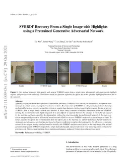 SVBRDF Recovery From a Single Image With Highlights using a Pretrained
  Generative Adversarial Network