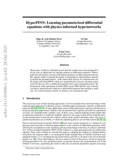 HyperPINN: Learning parameterized differential equations with
  physics-informed hypernetworks