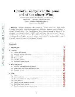 Gomoku: analysis of the game and of the player Wine