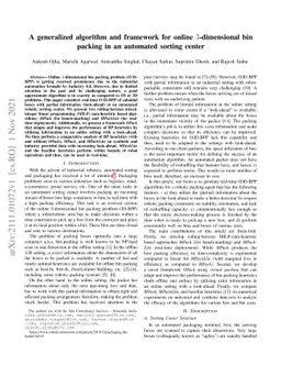A generalized algorithm and framework for online 3-dimensional bin
  packing in an automated sorting center