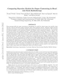 Comparing Bayesian Models for Organ Contouring in Head and Neck
  Radiotherapy