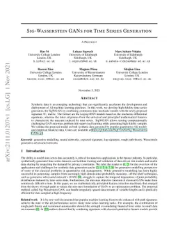 Sig-Wasserstein GANs for Time Series Generation
