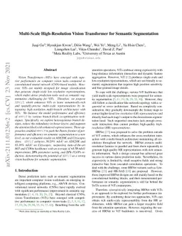Multi-Scale High-Resolution Vision Transformer for Semantic Segmentation