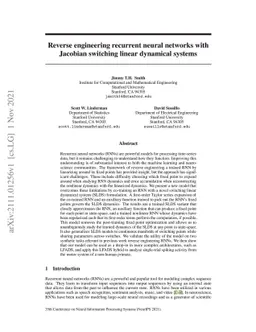 Reverse engineering recurrent neural networks with Jacobian switching
  linear dynamical systems