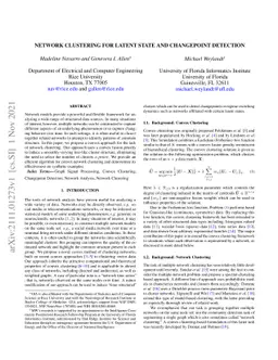 Network Clustering for Latent State and Changepoint Detection