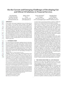 On the Current and Emerging Challenges of Developing Fair and Ethical AI
  Solutions in Financial Services
