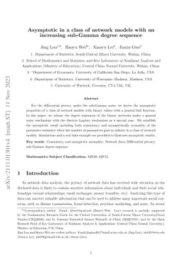 Asymptotic in a class of network models with an increasing sub-Gamma
  degree sequence