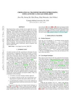 Cross-lingual Transfer for Speech Processing using Acoustic Language
  Similarity