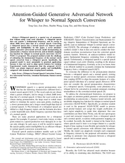 Attention-Guided Generative Adversarial Network for Whisper to Normal
  Speech Conversion