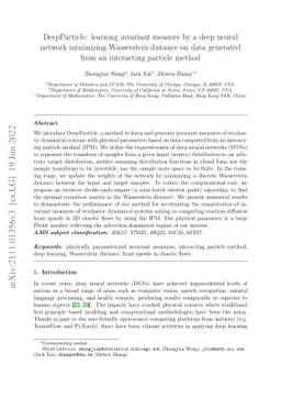 DeepParticle: learning invariant measure by a deep neural network
  minimizing Wasserstein distance on data generated from an interacting
  particle method