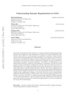 Understanding Entropic Regularization in GANs