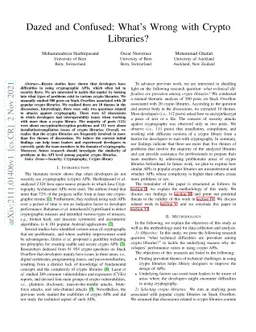 Dazed and Confused: What's Wrong with Crypto Libraries?