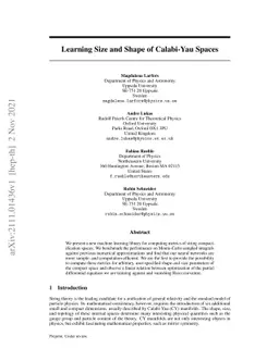 Learning Size and Shape of Calabi-Yau Spaces