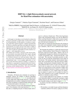 HHP-Net: A light Heteroscedastic neural network for Head Pose estimation
  with uncertainty