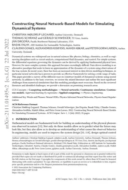 Constructing Neural Network-Based Models for Simulating Dynamical
  Systems